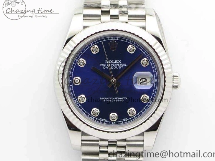 MiroTime 0325 SoftTouch DateJust 228238 SS Noob 1:1 Best Edition Blue Dial Diamond On Jubilee Bracelet A 3498
